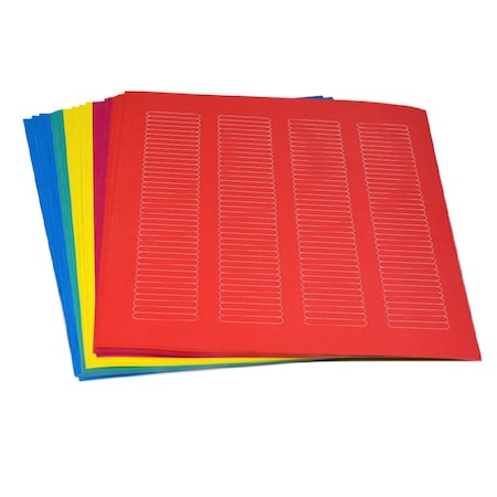 Globe Scientific Label Sheets, Cryo, 38x6mm, for Microplates, Assorted Colors, 3900PK LCS-38X6RW